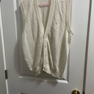 Astra Ivory Textured Knit Vest